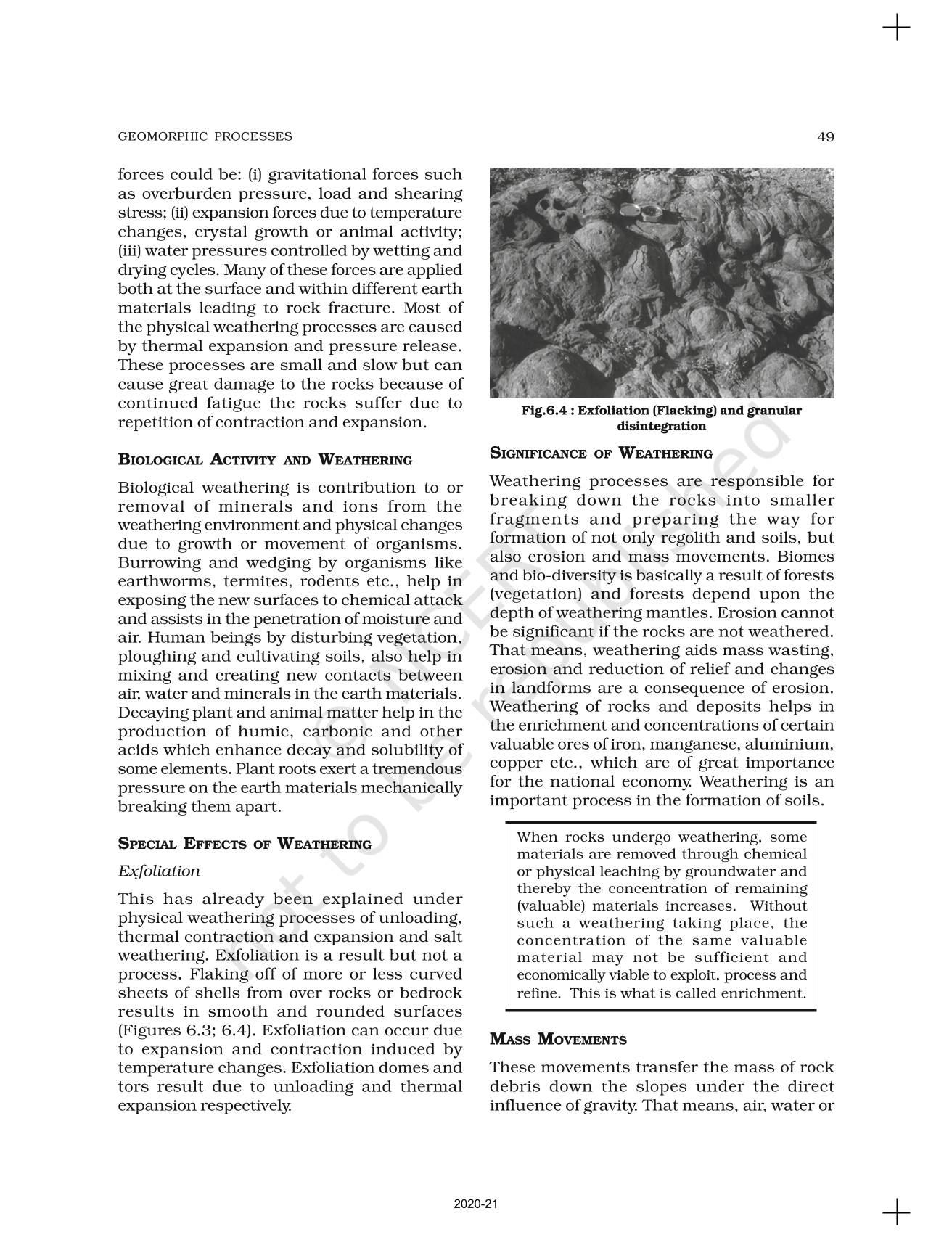 Geomorphic processes ncert book of class 11 fundamental of physical